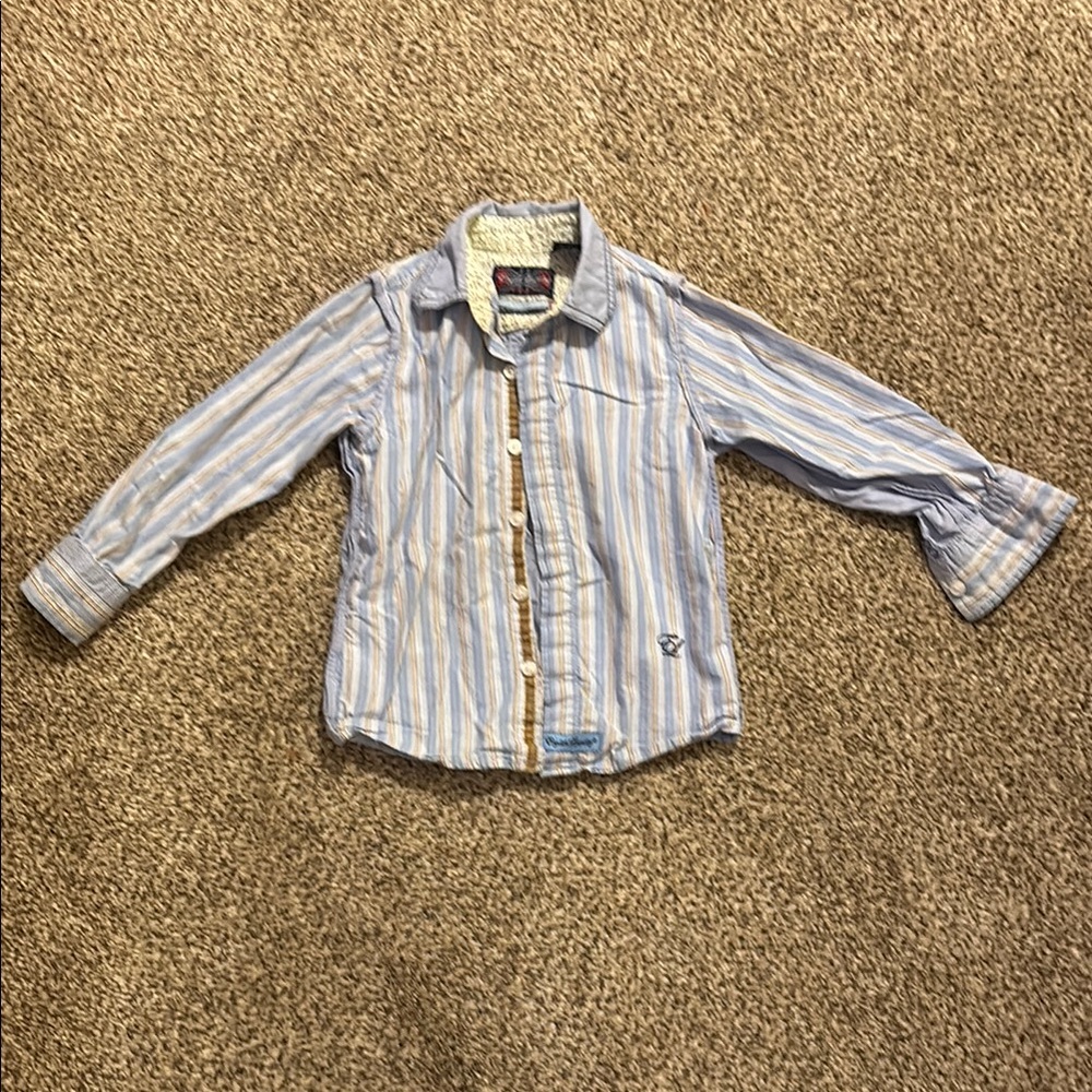 English Laundry Striped Kids Shirt - Blue and White EUC size 4